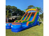 18' TROPICAL DOUBLE SPLASH WATER SLIDE